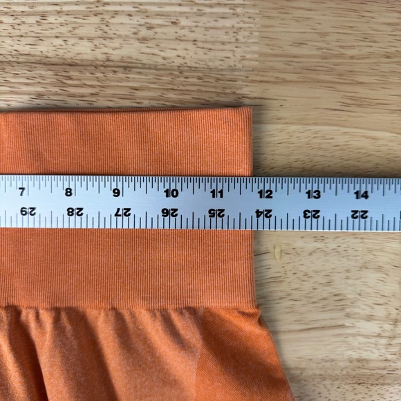 NVGTN Women's Orange Small Contour Seamless Cropped Leggings Skinny Gym Nylon - Picture 6 of 8